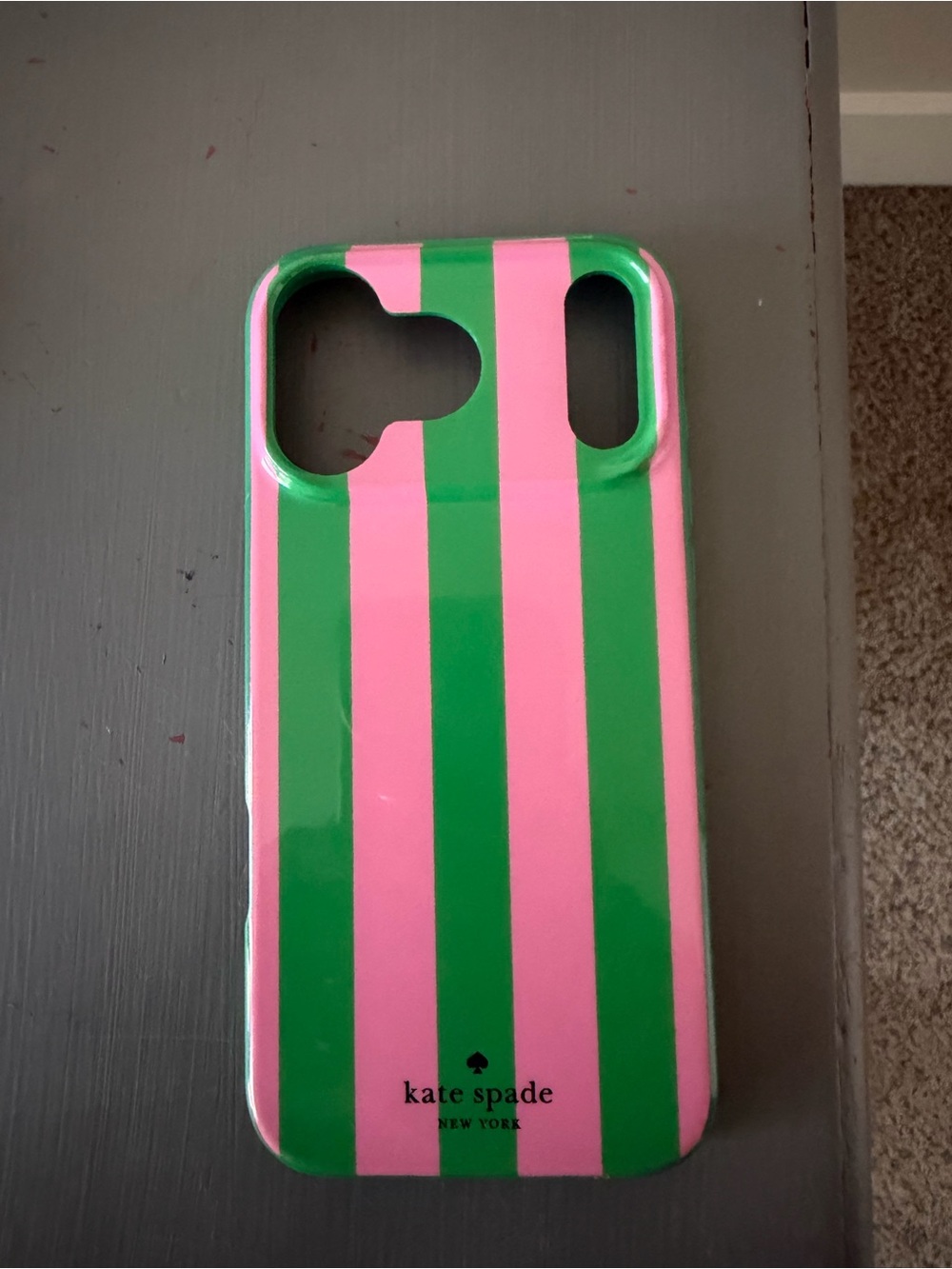 iPhone 17 pro max kate spade Pink & Green Striped Phone Case